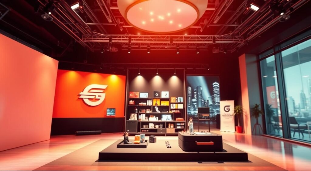 A vibrant, dynamic image showcasing the strategic use of branding and marketing outside the concert stage. In the foreground, a striking visual representation of "uso da imagem" featuring a bold, eye-catching logo or icon against a sleek, minimalist backdrop. The middle ground reveals a carefully curated product display or experiential marketing setup, highlighting the diverse revenue streams and brand extensions of the enterprise. In the background, a softly blurred cityscape or corporate office setting, conveying a sense of professional sophistication and commercial success. Warm, directional lighting illuminates the scene, creating a sophisticated, high-production aesthetic. The overall composition and color palette reflect the article's themes of strategic brand positioning and marketing prowess beyond the musical performances. A vibrant, dynamic image showcasing the strategic use of branding and marketing outside the concert stage. In the foreground, a striking visual representation of "uso da imagem" featuring a bold, eye-catching logo or icon against a sleek, minimalist backdrop. The middle ground reveals a carefully curated product display or experiential marketing setup, highlighting the diverse revenue streams and brand extensions of the enterprise. In the background, a softly blurred cityscape or corporate office setting, conveying a sense of professional sophistication and commercial success. Warm, directional lighting illuminates the scene, creating a sophisticated, high-production aesthetic. The overall composition and color palette reflect the article's themes of strategic brand positioning and marketing prowess beyond the musical performances.