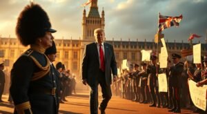 Trump inicia visita histórica de Estado ao Reino Unido em meio a pompa e protest