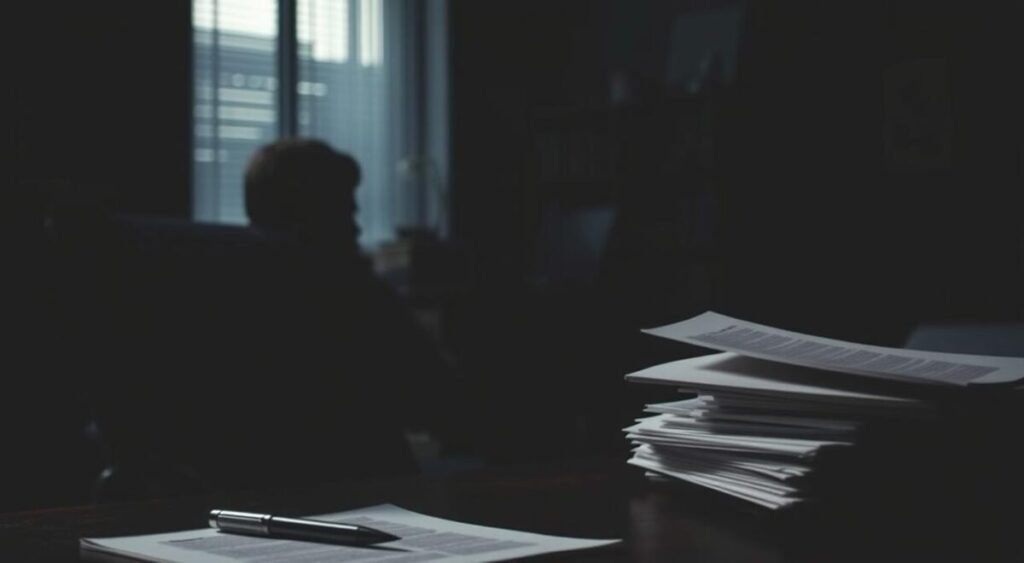A dimly lit office space, with a desk in the foreground featuring a laptop, a stack of documents, and a pen. In the middle ground, a silhouette of a person sitting in a chair, deep in thought. The background is blurred, hinting at other elements of the workspace, such as bookshelves or filing cabinets. The lighting is subdued, creating a pensive, contemplative atmosphere, reflecting the reasons for the delayed decision. The scene suggests a moment of pause, where careful consideration and deliberation are taking place. A dimly lit office space, with a desk in the foreground featuring a laptop, a stack of documents, and a pen. In the middle ground, a silhouette of a person sitting in a chair, deep in thought. The background is blurred, hinting at other elements of the workspace, such as bookshelves or filing cabinets. The lighting is subdued, creating a pensive, contemplative atmosphere, reflecting the reasons for the delayed decision. The scene suggests a moment of pause, where careful consideration and deliberation are taking place.