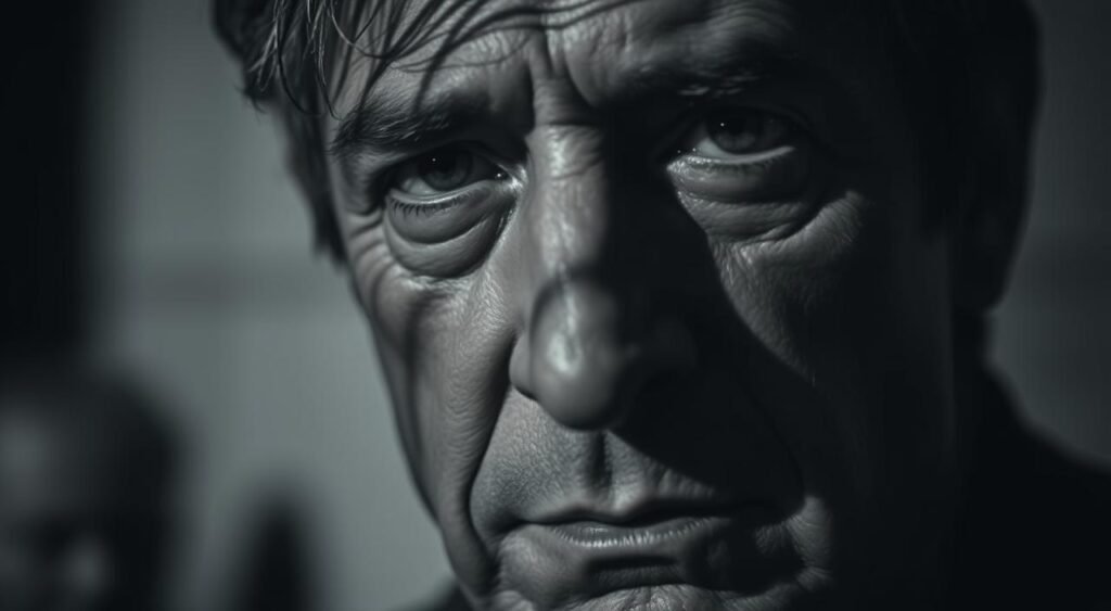 A somber, high-contrast close-up shot of a public figure's face, captured in striking monochrome lighting. The subject's expression is pensive, almost weary, hinting at the weight of public scrutiny and the consequences it can bring. The background is blurred, keeping the focus on the weathered, introspective visage, conveying a sense of isolation and introspection. Shadows cast across the face create a dramatic, cinematic effect, reflecting the gravity of the situation. The overall mood is contemplative, evoking the challenges of maintaining a public image in the face of adversity. A somber, high-contrast close-up shot of a public figure's face, captured in striking monochrome lighting. The subject's expression is pensive, almost weary, hinting at the weight of public scrutiny and the consequences it can bring. The background is blurred, keeping the focus on the weathered, introspective visage, conveying a sense of isolation and introspection. Shadows cast across the face create a dramatic, cinematic effect, reflecting the gravity of the situation. The overall mood is contemplative, evoking the challenges of maintaining a public image in the face of adversity.