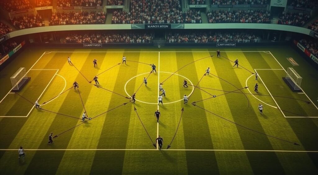 A tactical diagram unfolds on the field, with players in formation, arrows denoting movement and patterns. A close-up view, meticulously rendered, showcases the intricacies of the game strategy. Warm lighting illuminates the scene, creating a sense of intensity and focus. The image conveys the dynamic flow of the match, the players' positioning, and the coach's tactical adjustments, all coming together to illustrate the tactical masterclass that led to Palmeiras' dominant 4-0 victory over LDU Quito at the Allianz Parque. A tactical diagram unfolds on the field, with players in formation, arrows denoting movement and patterns. A close-up view, meticulously rendered, showcases the intricacies of the game strategy. Warm lighting illuminates the scene, creating a sense of intensity and focus. The image conveys the dynamic flow of the match, the players' positioning, and the coach's tactical adjustments, all coming together to illustrate the tactical masterclass that led to Palmeiras' dominant 4-0 victory over LDU Quito at the Allianz Parque.
